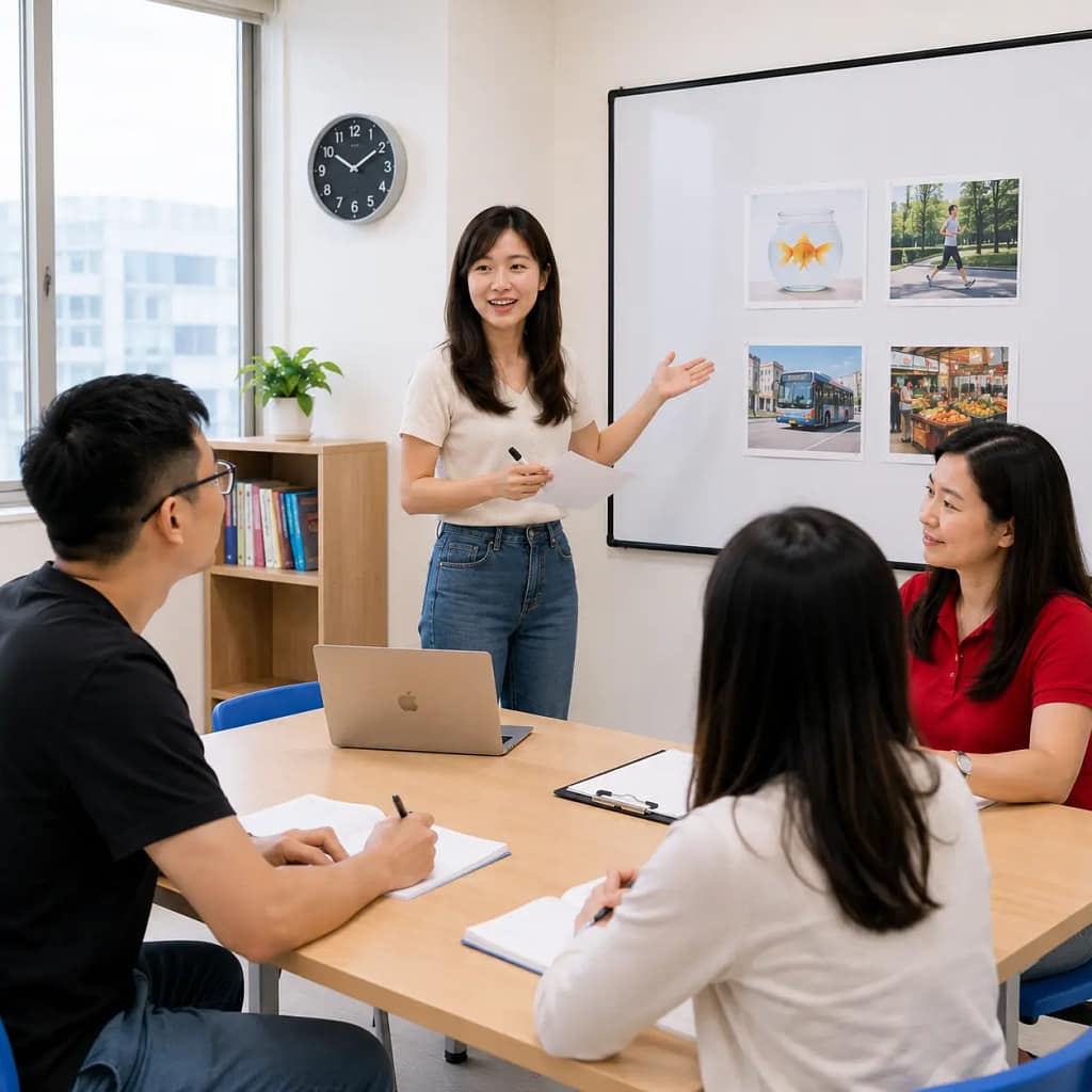 CELTA 學員進行教學實作,培訓師觀察