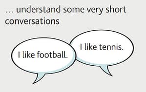 Starters can understand short conversations